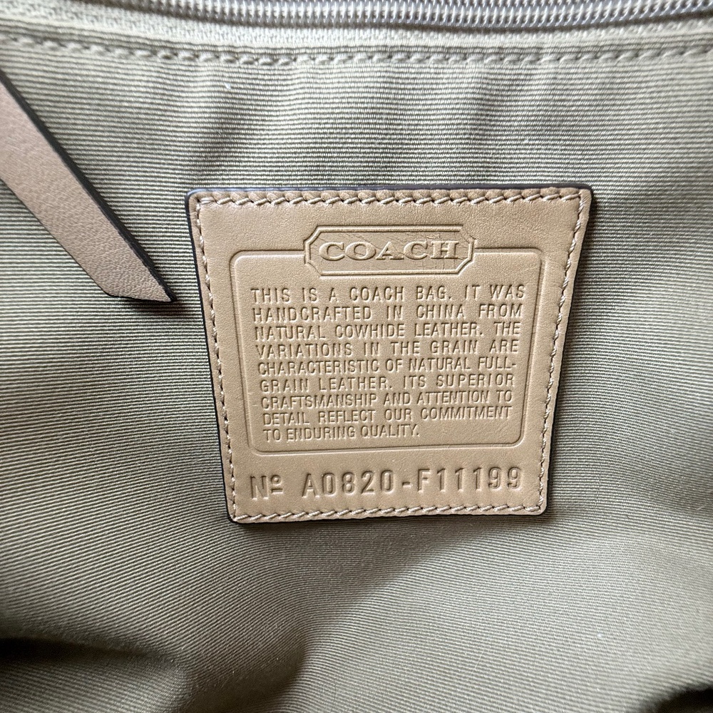 Coach Hampton Leather Satchel Handbag Purse Tan Camel F11199 - Picture 16 of 16